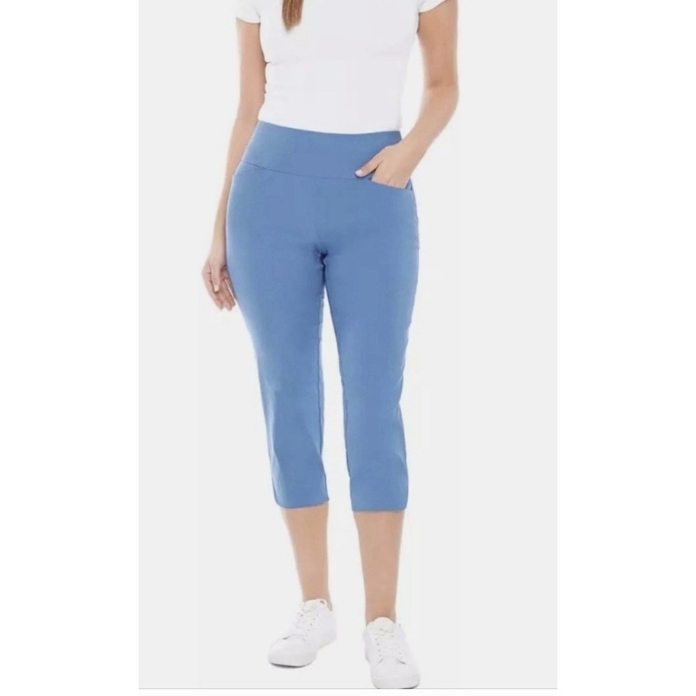 NWT S.C. & Co. Women's 360 Degree Tummy Control Capri Blue Pant 12‎ Golf Active